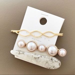 🆕 ELANOR Marble & Pearl Hair Pin Set